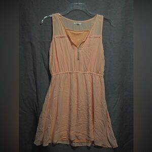 Peach Sleeveless Dress with Zipper